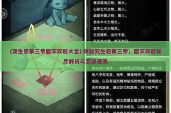 (双生怨第三章图文攻略大全) 探秘双生怨第三章，图文攻略详尽解析与实战指南