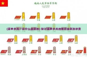 (装甲步兵一般什么级别的) 探讨装甲步兵的军衔级别及职责