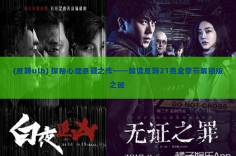 (反转ulb) 探秘心理悬疑之作——解读反转21克全章节解锁版之谜