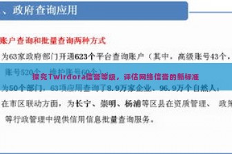 探究Twirdora信誉等级，评估网络信誉的新标准