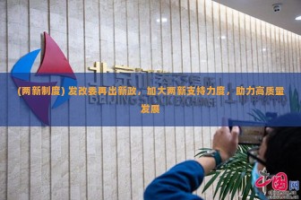 (两新制度) 发改委再出新政，加大两新支持力度，助力高质量发展