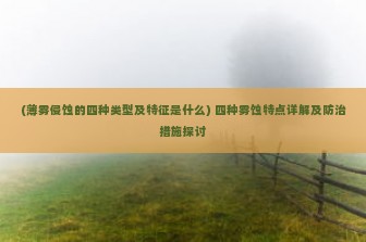 (薄雾侵蚀的四种类型及特征是什么) 四种雾蚀特点详解及防治措施探讨